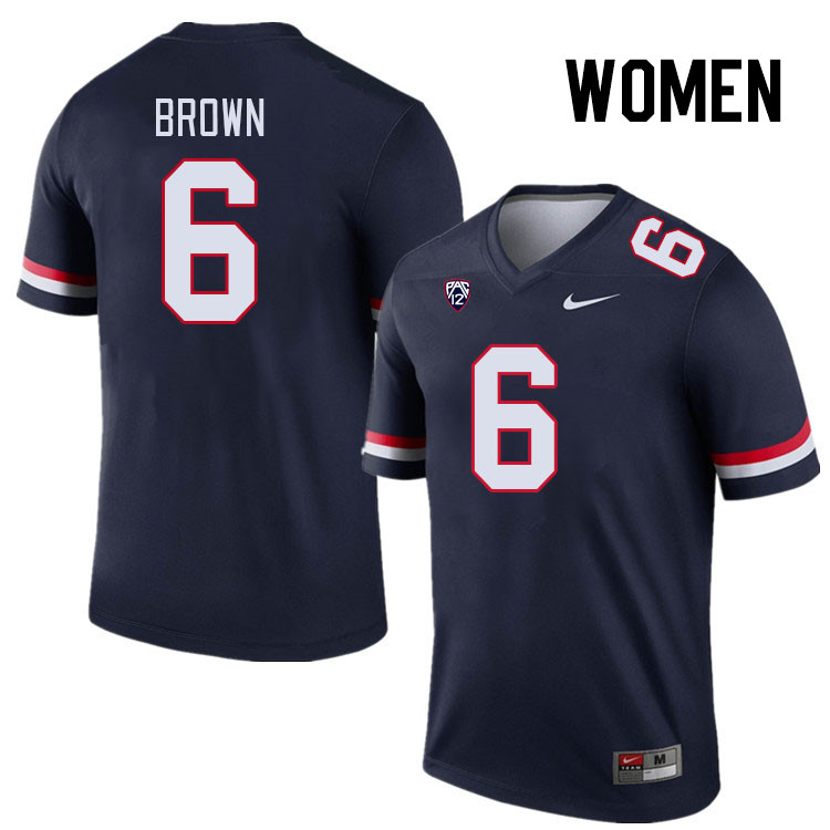 Women #6 Taye Brown Arizona Wildcats College Football Jerseys Stitched Sale-Navy